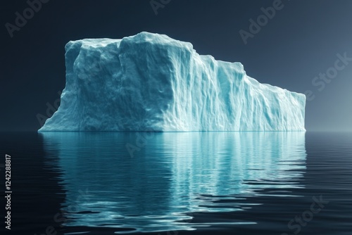 Wallpaper Mural Iceberg Floats Calmly in Ocean Water; Dark Gloom for Use in Climate Change Articles Torontodigital.ca