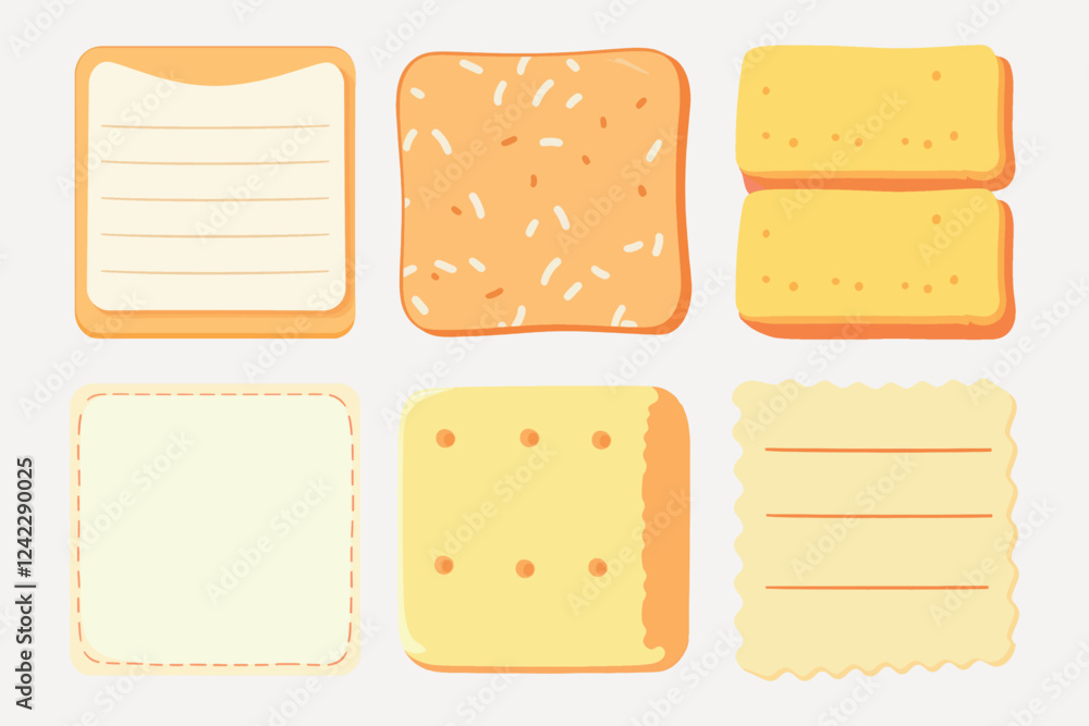Cute paper notes illustration vector Cute paper notes illustration vector