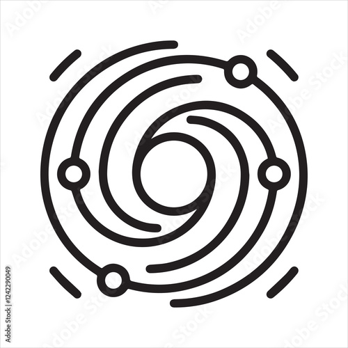 Space galaxy icon vector art illustration.