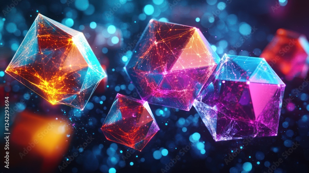 Abstract glowing geometric shapes. Abstract glowing geometric shapes.