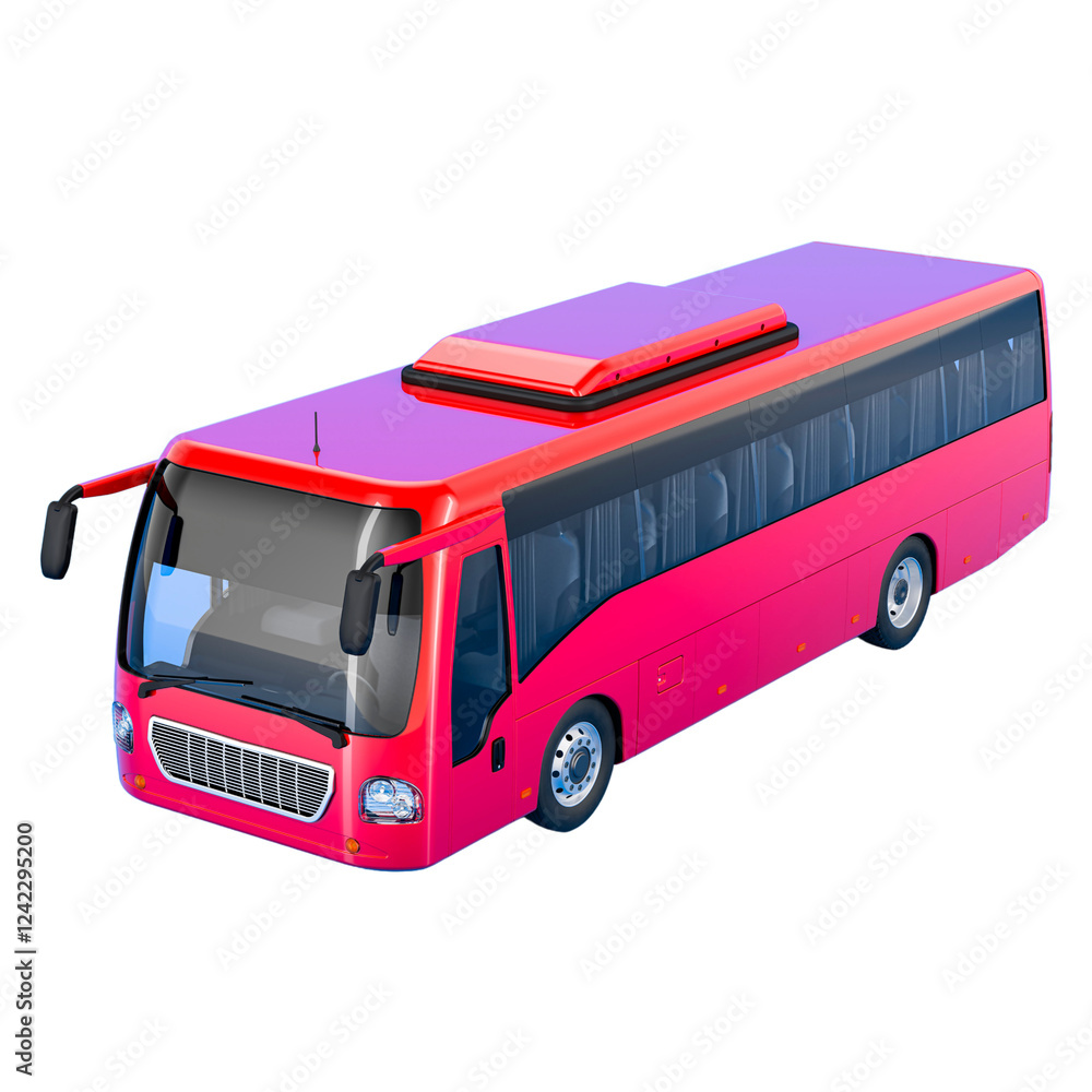 red bus ; isolated on a transparent background red bus ; isolated on a transparent background