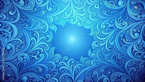 Abstract blue background with swirling patterns and gradient shades ,  blue, abstract, background, swirls, patterns, gradient