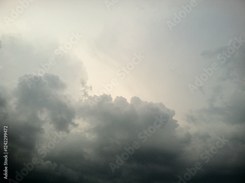 Gray and white cloudy sky with a beautiful cloudscape