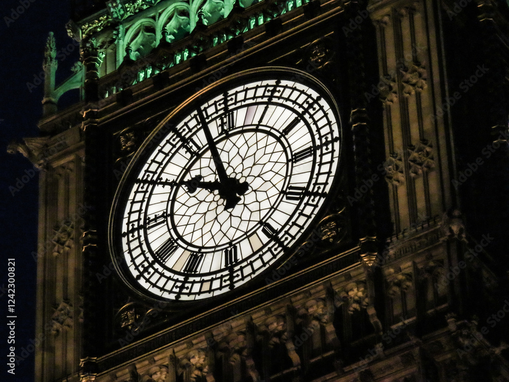A close-up view of the Big Ben clock face A close-up view of the Big Ben clock face