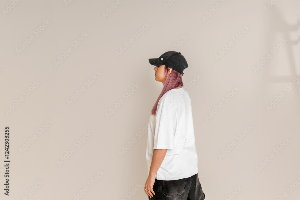 Side Profile of Woman with Cap Side Profile of Woman with Cap
