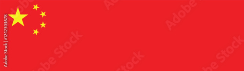 China flag long banner digital vector illustration