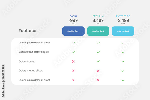 Modern pricing table template design