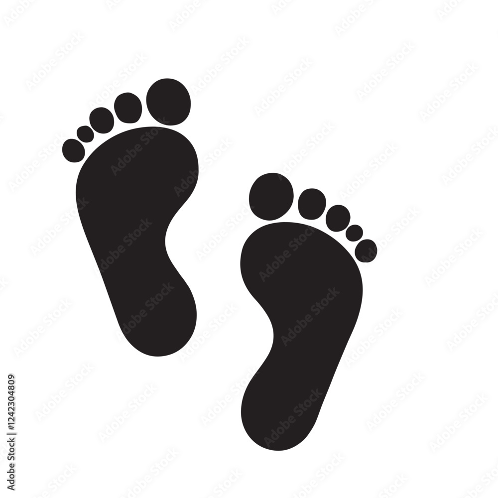 Simple Black Footprint Icon Baby Feet Graphic Design Simple Black Footprint Icon Baby Feet Graphic Design