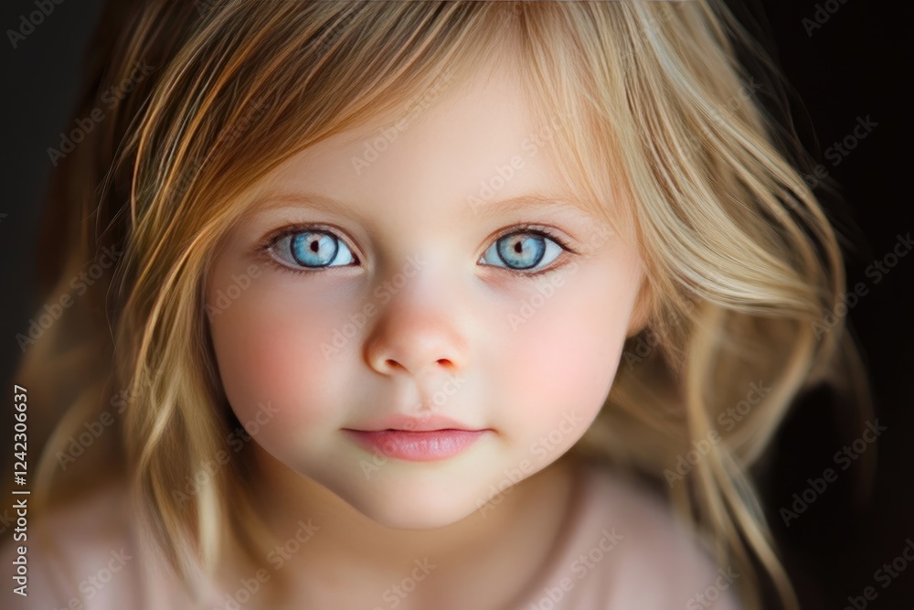 Adorable Blonde Child with Striking Blue Eyes Adorable Blonde Child with Striking Blue Eyes
