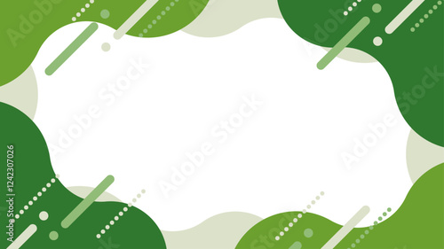 抽象的　フレーム　緑　黄緑　ベクター　シェイプ