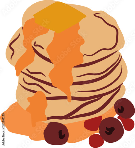 pancake breakfast Illustration