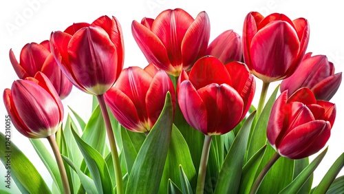Wallpaper Mural Stunning Red Tulips on Transparent Background - Perfect for Floral Designs, Spring Themes, and Nature Illustrations Torontodigital.ca