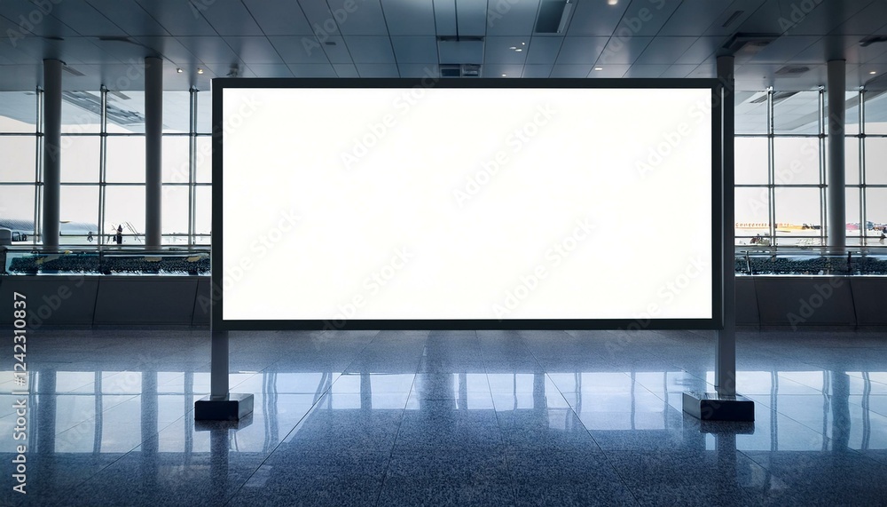 White blank screen billboard in the for new product or presentation with empty space . White blank screen billboard in the for new product or presentation with empty space .