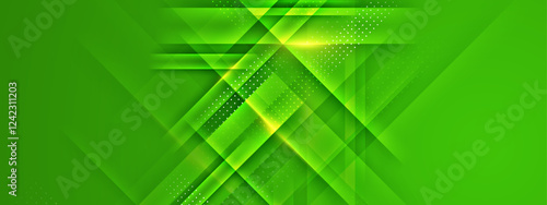 Green gradient geometric background suitable for presentations, website designs, and brochures, showcasing an abstract style with layered patterns and modern visuals.