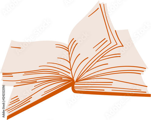 Illustration of an Open Book Depicting a Clean and Modern Graphic Style