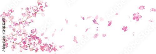 Wallpaper Mural 水彩画。水彩タッチのの春の桜ベクターイラスト。桜の満開背景フレーム。Watercolor painting. Spring cherry blossoms vector illustration with watercolor touch. Cherry blossoms in full bloom background frame. Torontodigital.ca