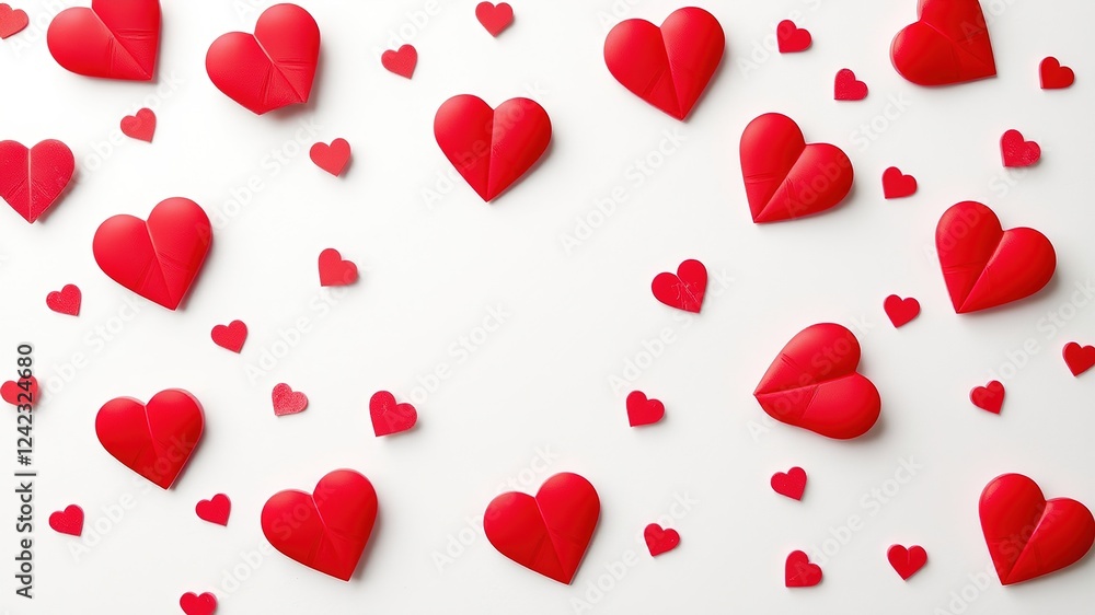 Minimalist Valentine's Day Hearts on Textured Paper Minimalist Valentine's Day Hearts on Textured Paper