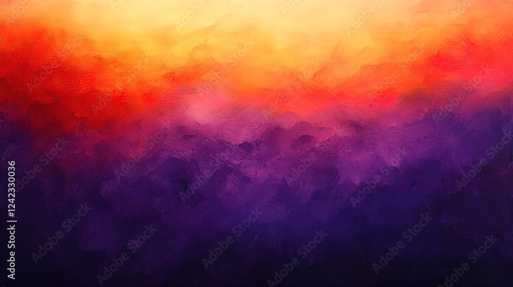 A twilight abstract oil canvas blending orange and purple gradients seamlessly A twilight abstract oil canvas blending orange and purple gradients seamlessly