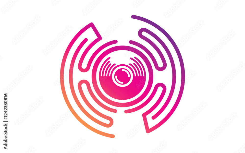 Speaker waves vector logo illustration design Speaker waves vector logo illustration design
