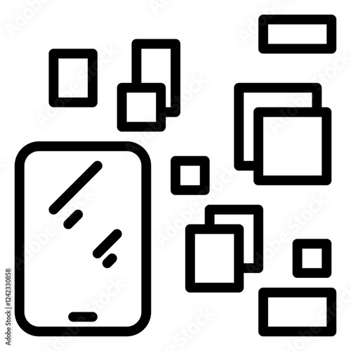 digital icon, line icon style