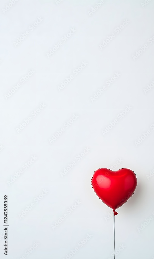 Red heart balloon for party and celebration, generation AI Red heart balloon for party and celebration, generation AI