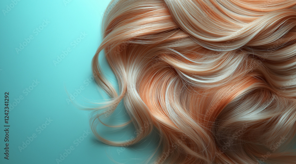 Wavy strand of hair, created using Generative AI technology. Wavy strand of hair, created using Generative AI technology.