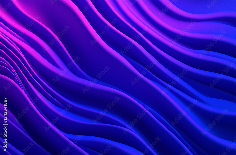 Abstract 3D Waves, Purple and Blue Gradient with Flowing Texture Abstract 3D Waves, Purple and Blue Gradient with Flowing Texture