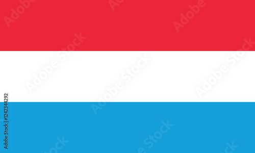 Flag of Luxembourg. Flag icon. Standard color. Standard size. A rectangular flag. Computer illustration. Digital illustration. Vector illustration.