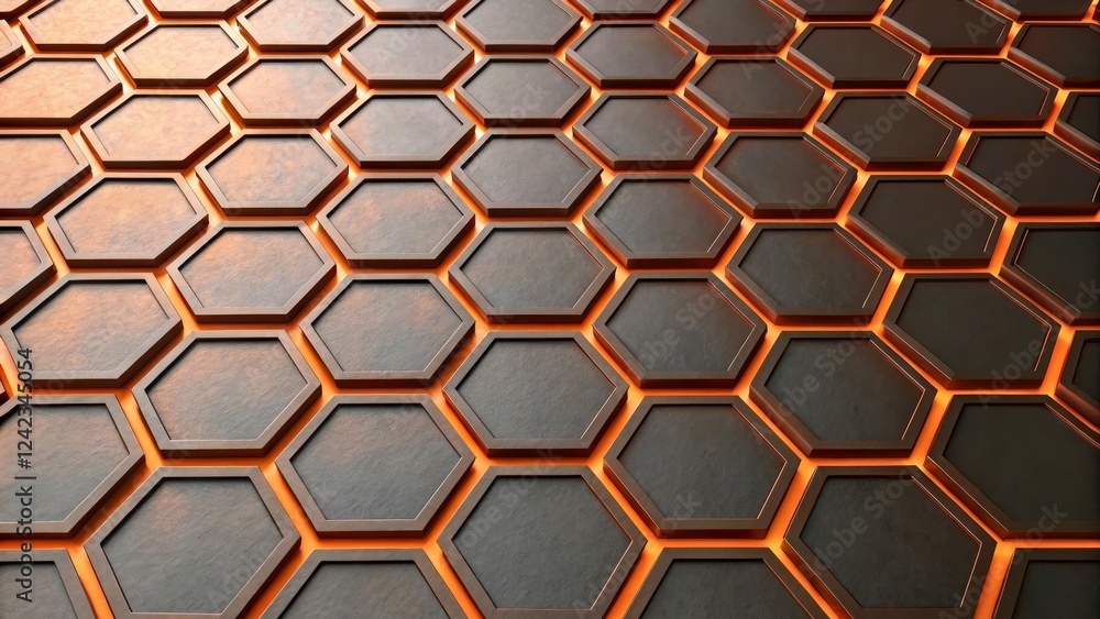 Detailed Hexagonal Pattern with Warm Lighting and Texture for Modern Design Projects Detailed Hexagonal Pattern with Warm Lighting and Texture for Modern Design Projects