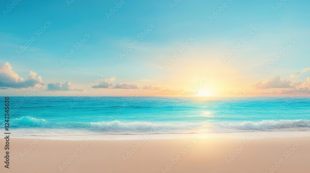 serene beach scene featuring gentle waves, soft sand, and vibrant sunset illuminating sky. tranquil atmosphere evokes sense of peace and relaxation serene beach scene featuring gentle waves, soft sand, and vibrant sunset illuminating sky. tranquil atmosphere evokes sense of peace and relaxation