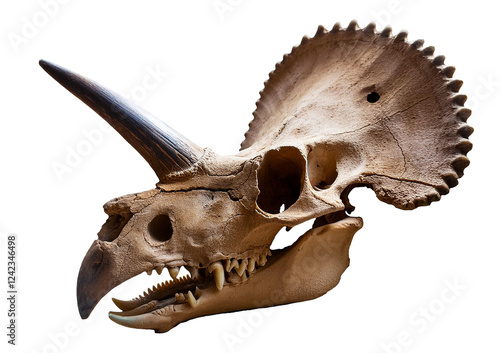 Fototapeta Naklejka Na Ścianę i Meble -  The skull of dinosaur Isolated on transparent or white background
