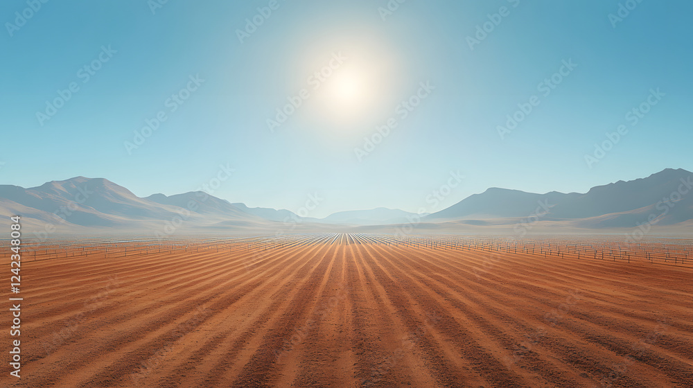 Large-scale solar expansive solar farm under a bright blue sky 3 Large-scale solar expansive solar farm under a bright blue sky 3