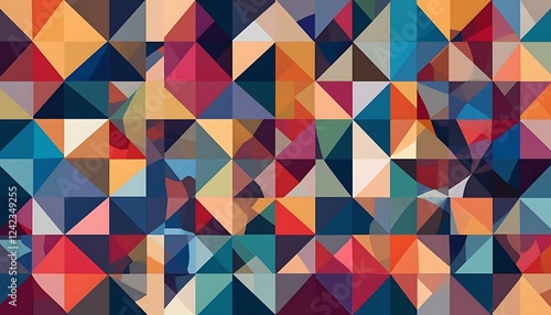 Wallpaper Mural Abstract Geometric Colorful Triangle Pattern Design Torontodigital.ca
