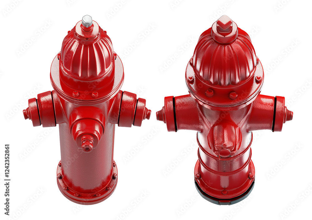 Collection red hydrant isolated on a transparent or white background Collection red hydrant isolated on a transparent or white background