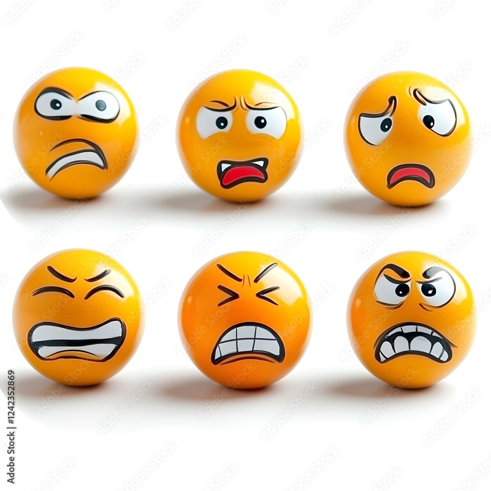 Fototapeta premium Diverse Collection of Genuine Emotional Expressions Depicted in Clear Imagery