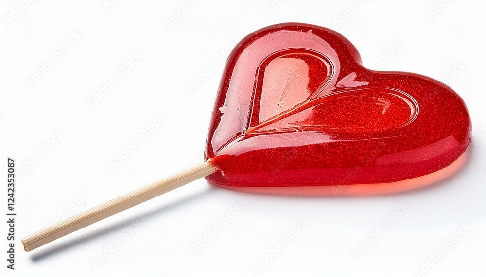 Heart shaped candy. Red heart shaped lollipop isolated on white background. Heart shaped candy. Red heart shaped lollipop isolated on white background.