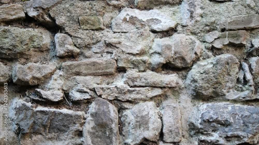 Unique stone wall texture in natural outdoor setting Unique stone wall texture in natural outdoor setting