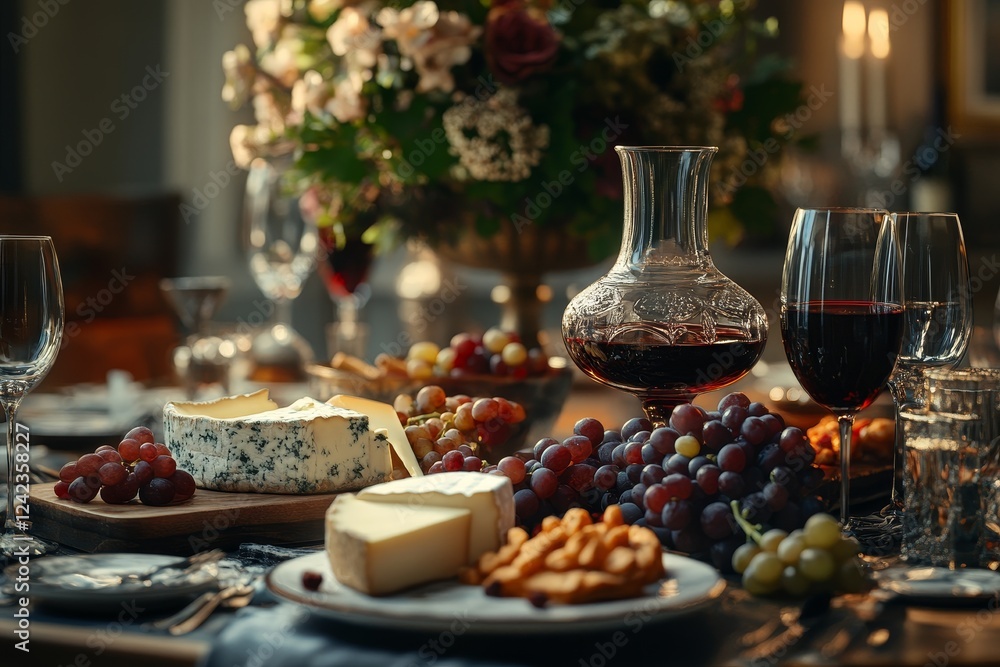 Elegant wine and cheese dinner party Elegant wine and cheese dinner party