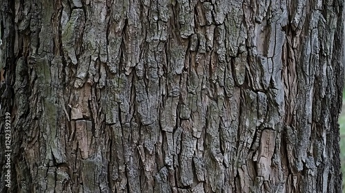 The bark of a tree is rough and has many cracks
