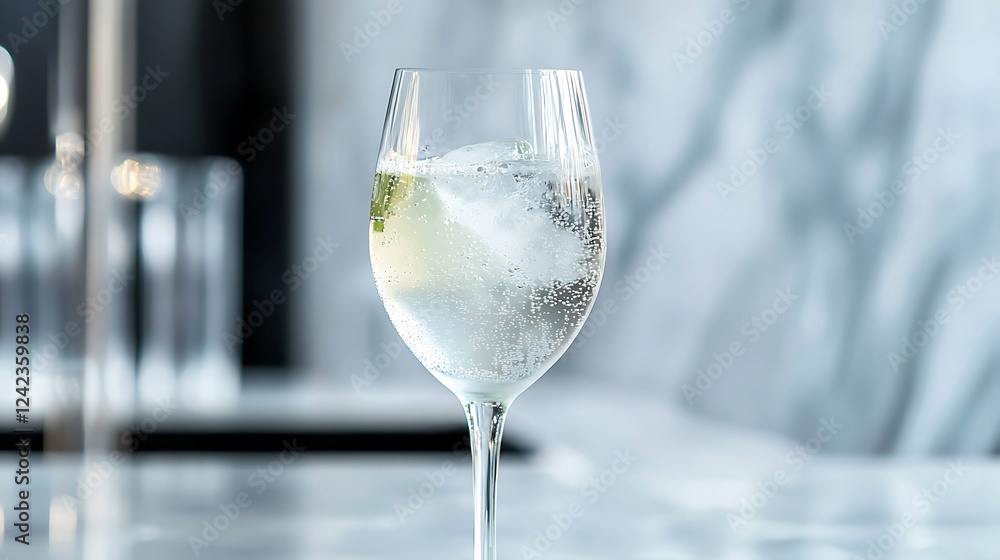 A glass of water with ice cubes in it A glass of water with ice cubes in it