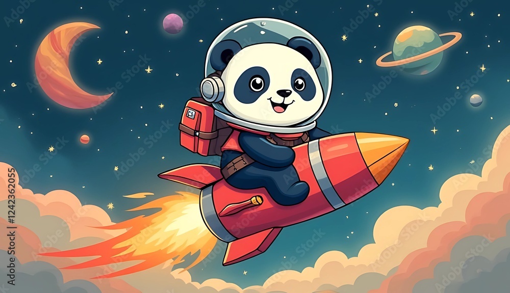 Naklejka premium rocket in space