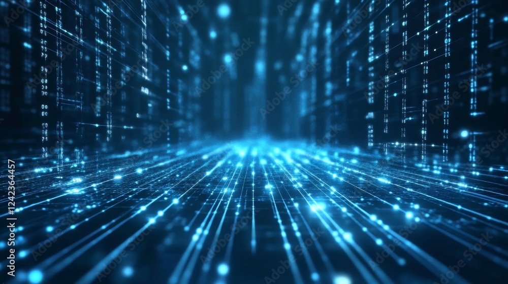 Future Tech Abstracts Deep Blue Data Stream Background Future Tech Abstracts Deep Blue Data Stream Background