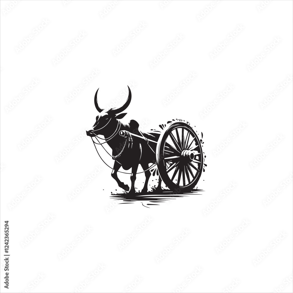 Fototapeta premium Black silhouette wheel vector