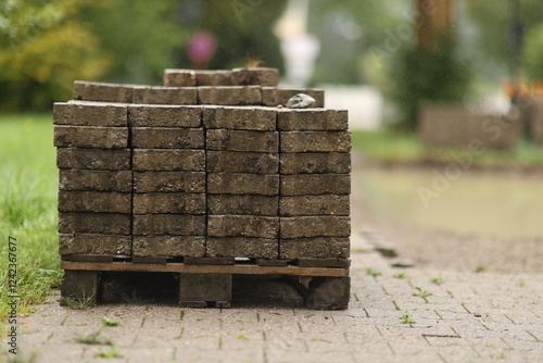 Pile of bricks on a pallet