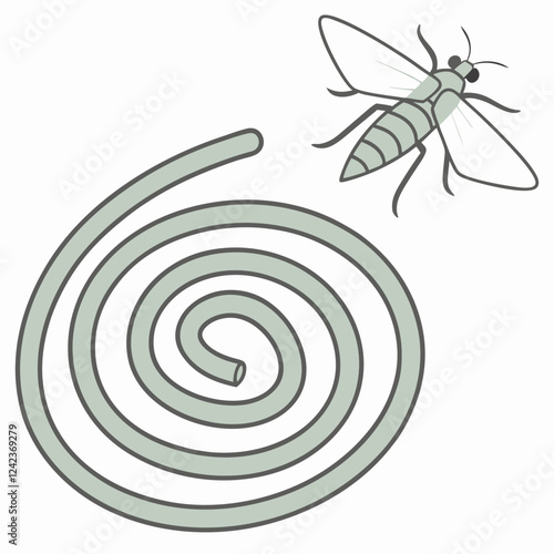 A vector illustration of a mosquito coil 
