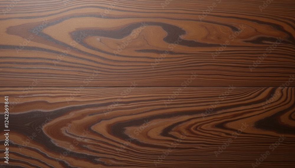 Naklejka premium Rich Brown Wood Grain Pattern Close-up