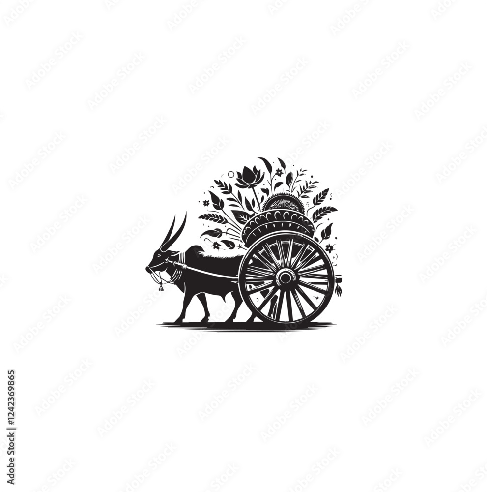 Fototapeta premium Black silhouette wheel vector