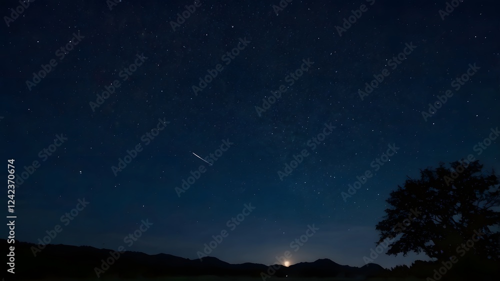 Fototapeta premium night sky with clouds and stars