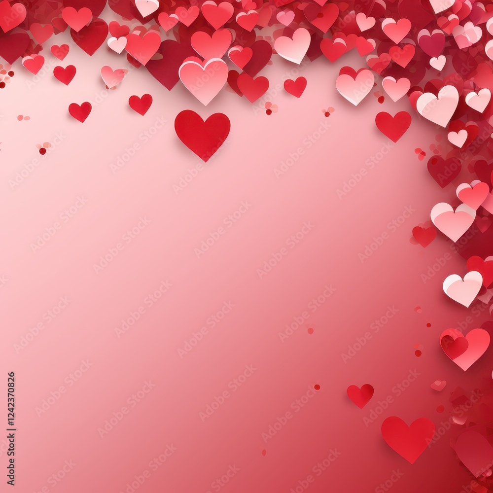 A red and pink background with many hearts A red and pink background with many hearts
