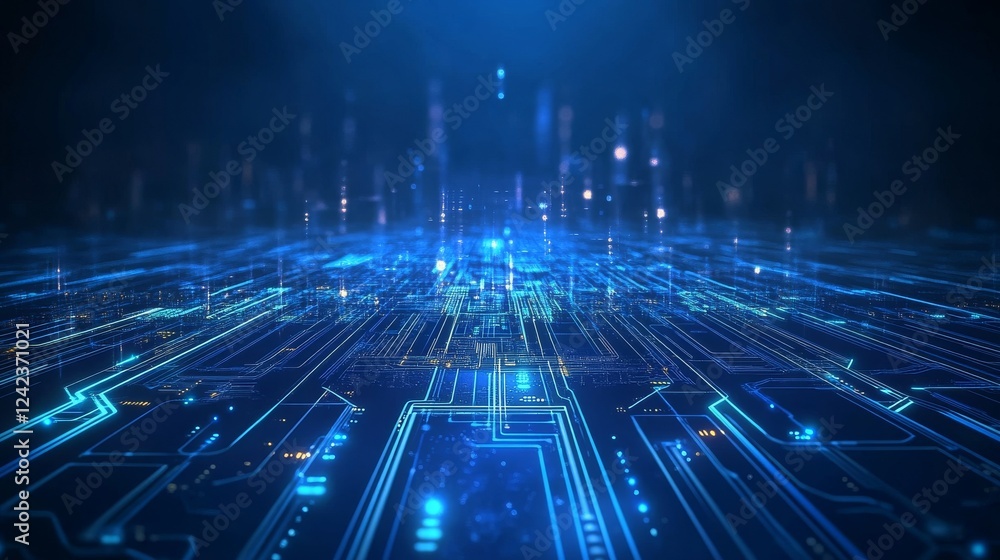 Future Tech Abstracts Deep Blue Data Stream Background Future Tech Abstracts Deep Blue Data Stream Background